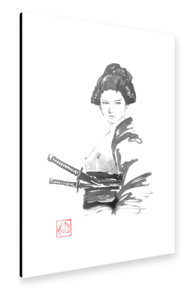 Alu-Dibond "Geisha Samurai" 30x20 cm artboxONE