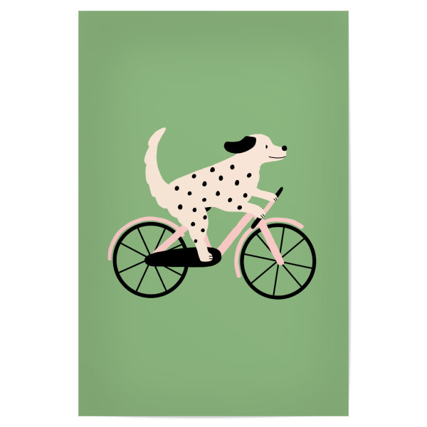 Poster "Hund mit Fahrrad" artboxONE - Für Kinder,Tiere,Sport,Lustig