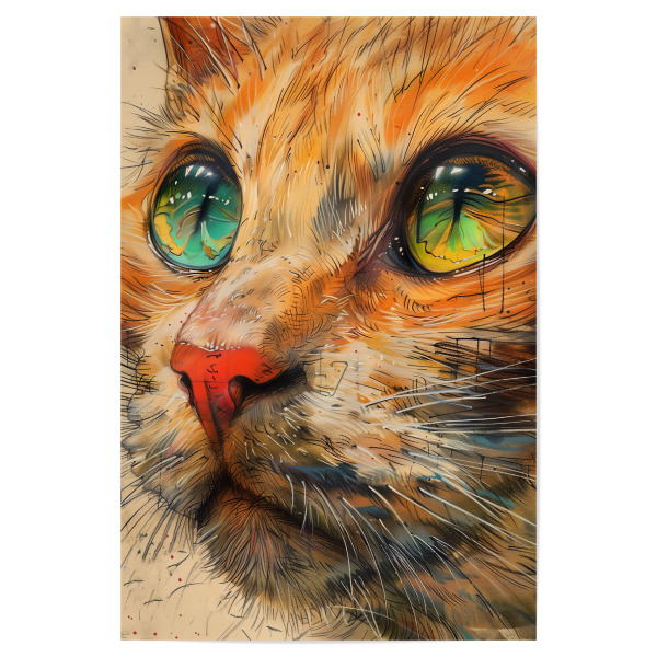 Poster 30x20 cm "Katze Leben s" artboxONE - Tiere - Katze,Katzen,Kitty,Tiere,Haustier,Illustration,Grafik,Kunst