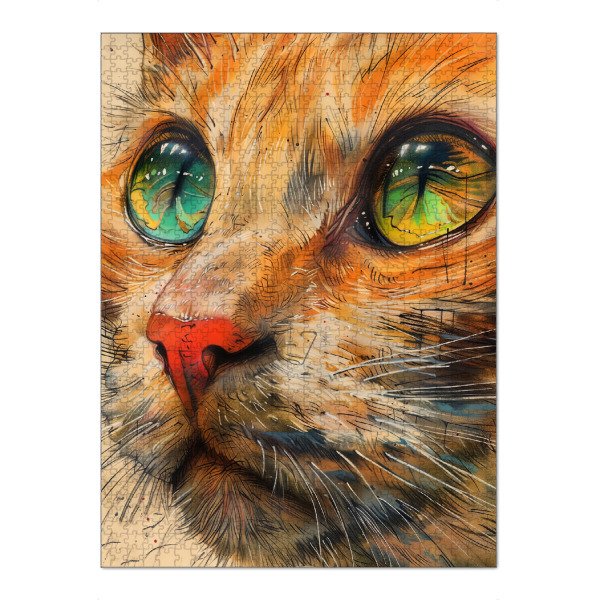 Puzzle Ravensburger "Katze Leben s" artboxONE - Tiere - Katze,Katzen,Kitty,Tiere,Haustier,Illustration,Grafik,Kunst - Bild katze