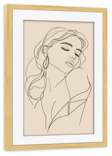 Poster mit Rahmen kiefer "Sinnliche Frauen Zeichnung" artboxONE - Natur,Abstrakt,Menschen