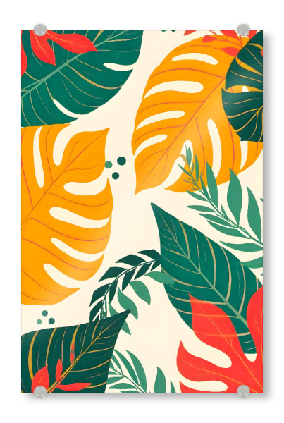 Acrylglasbild "Golden Tropics Vibes" artboxONE - Natur,Floral