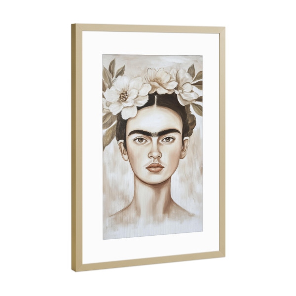 Poster mit Rahmen Gold "Zarte Botanik Frida" artboxONE - Floral,Menschen,Fashion