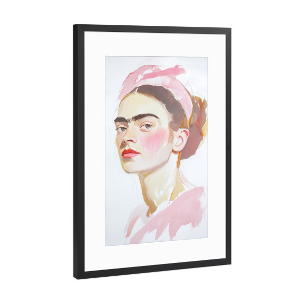 Poster mit Rahmen Schwarz (Metallic) "Fridas Romantische Seele" artboxONE - Abstrakt,Menschen,Fashion