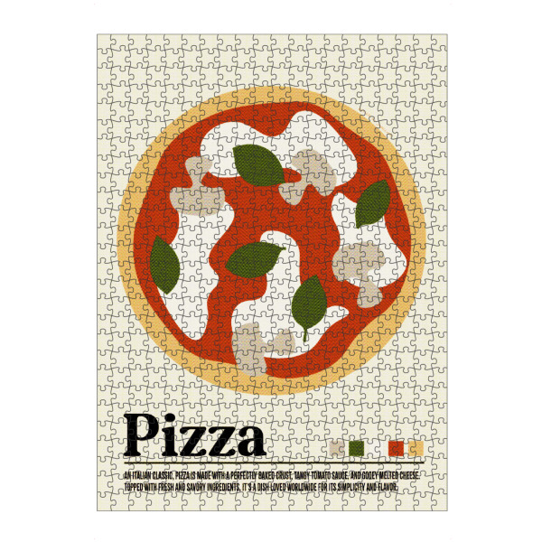 Puzzle Ravensburger "Pizza" artboxONE - Essen & Trinken - Pizza,Essen,Küche,Minimal,Mitte des jahrhunderts - Bild pizza