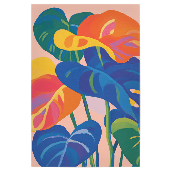 Poster "Bunte Monstera Blätter" artboxONE - Natur,Floral,Abstrakt