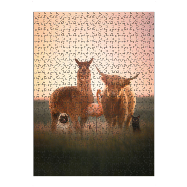 Puzzle Ravensburger "Berühmteste Bande" artboxONE - Tiere,Lustig - Tiere,Lama,Kuh,Mops,Flamingo,Katze,Lustig,Humor - Bild tiere