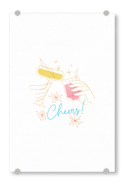 Acrylglasbild "Anstoßen, Retro" artboxONE - Essen & Trinken,Essen & Trinken / Alkohol