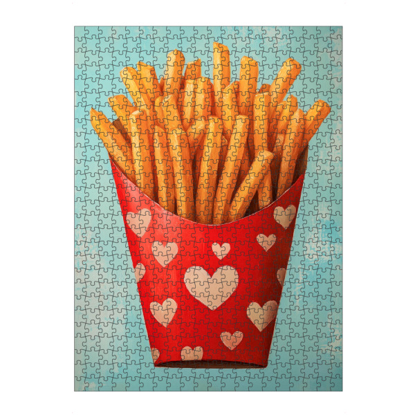 Puzzle Ravensburger "Pommes Liebe mit Herz" artboxONE - Natur,Essen & Trinken,Liebe