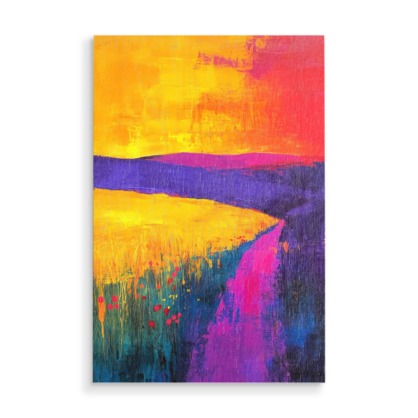 Holzbild "Zauberlandschaft a" artboxONE - Natur - Landschaft,Natur,Farben,Magie,Wiese,Felder
