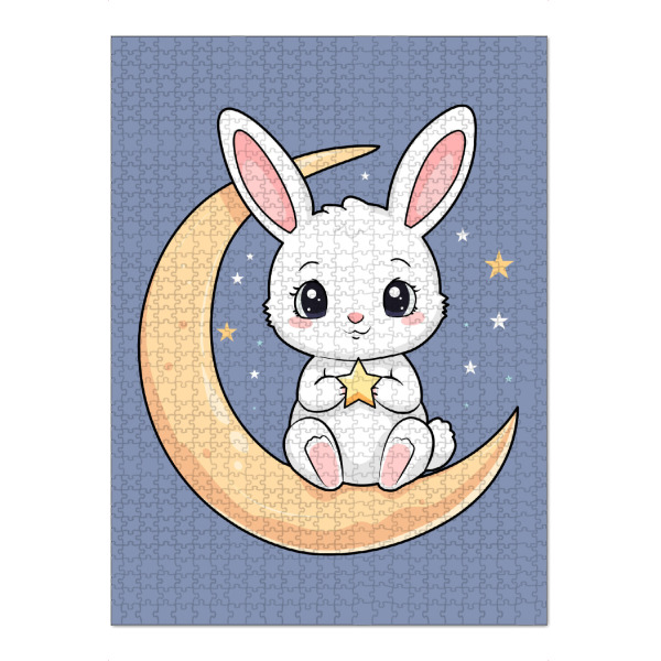 Puzzle Ravensburger "Bunny schwankt auf dem Mond" artboxONE - Für Kinder,Tiere