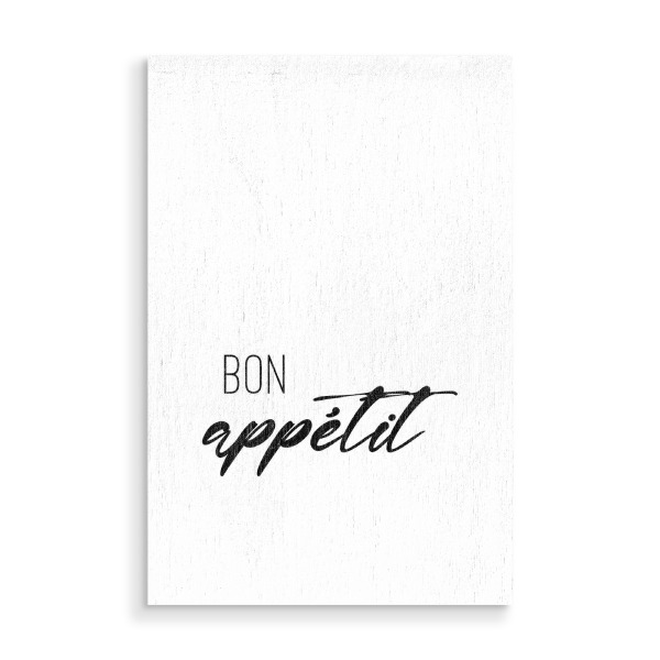 Holzbild "Bon appétite elegant" artboxONE - Typografie,Essen & Trinken