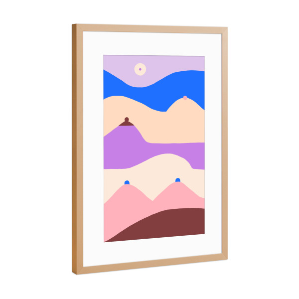Poster mit Rahmen Kupfer "Boobscape" artboxONE - Abstrakt,Menschen