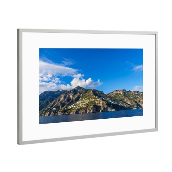 Poster mit Rahmen Silber "Küste bei Amalfi" artboxONE - Natur,Reise,Reise / Strand und Meer,Reise / Länder