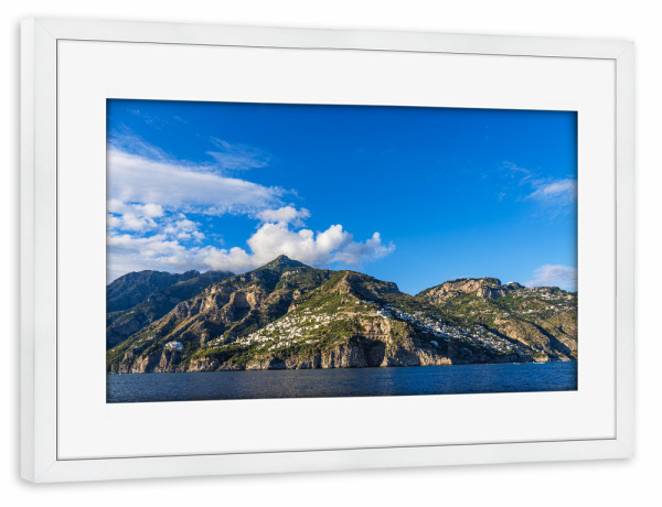 Poster mit Rahmen weiß "Küste bei Amalfi" artboxONE - Natur,Reise,Reise / Strand und Meer,Reise / Länder
