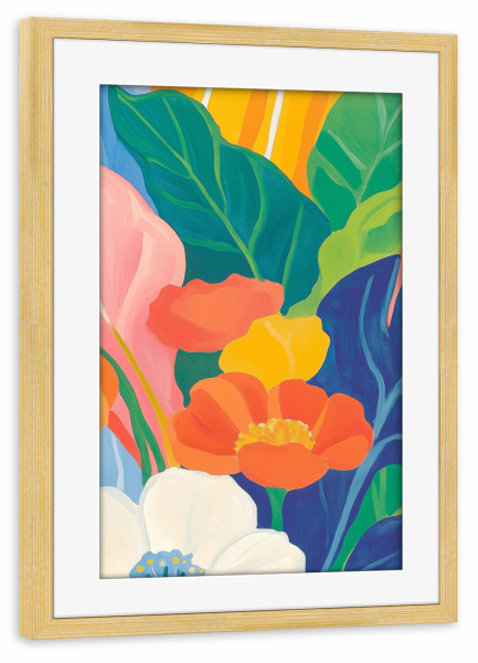 Poster mit Rahmen kiefer "Blumige Farbenpracht" artboxONE - Natur,Floral