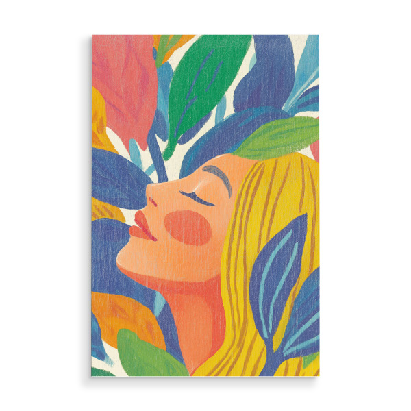 Holzbild "Farbenfrohe Feminine Eleganz" artboxONE - Natur,Floral,Menschen