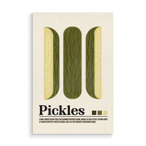 Holzbild "Gurken" artboxONE - Essen & Trinken - Gurken,Essen,Küche,Retro,Minimal