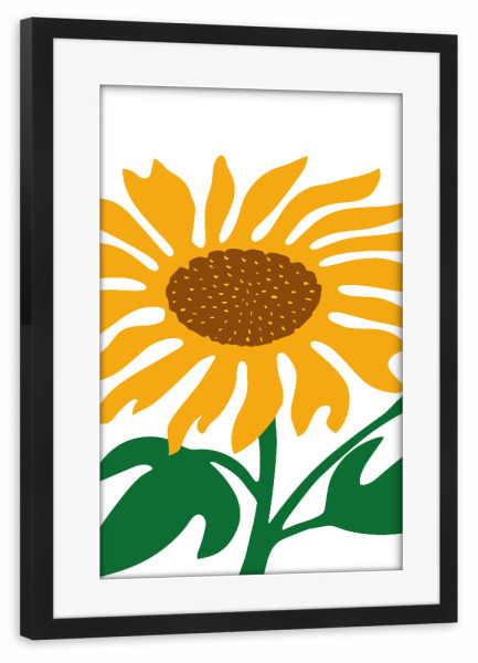 Poster mit Rahmen schwarz "Sunflower with bold yellow" artboxONE - Floral