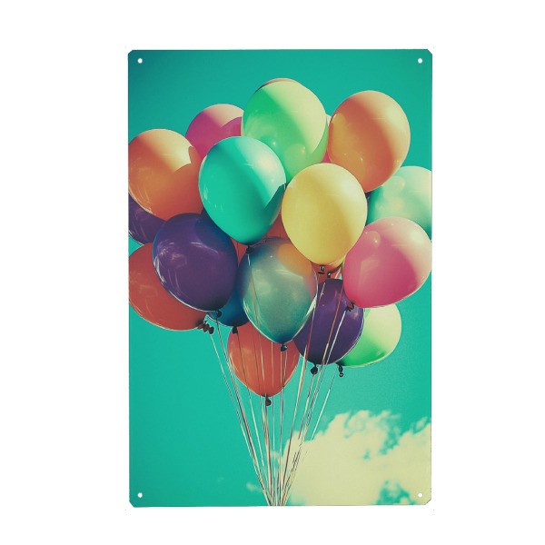 Metall Poster "Bunte Party Luftballons" artboxONE - Natur,Festivals