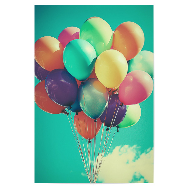 Poster 30x20 cm "Bunte Party Luftballons" artboxONE - Natur,Festivals