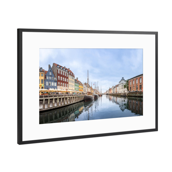 Poster mit Rahmen Schwarz (Metallic) "Copenhagen Travel Photo" artboxONE - Städte,Reise,Architektur,Städte / København