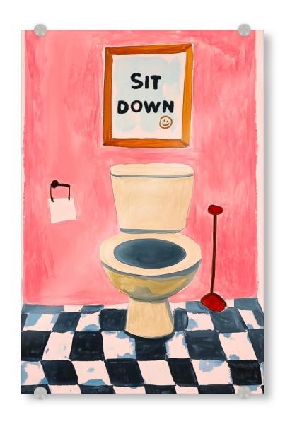 Acrylglasbild "Bitte hin Setzen" artboxONE - Menschen,Architektur,Lustig