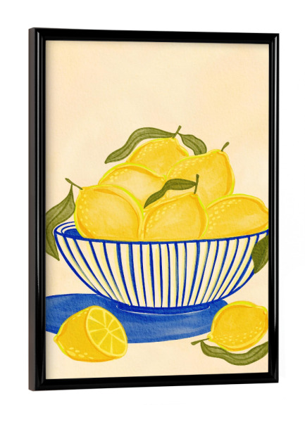 Poster mit schwarzem Rahmen "Lemon bowl" artboxONE - Essen & Trinken,Essen & Trinken / Obst & Gemüse