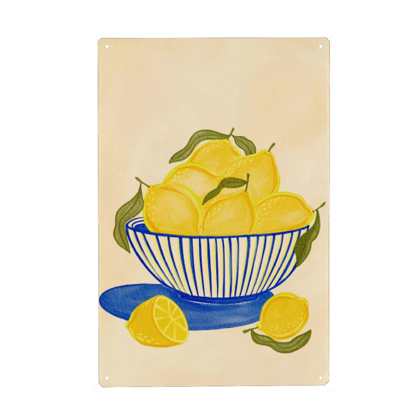 Metall Poster "Lemon bowl" artboxONE - Essen & Trinken,Essen & Trinken / Obst & Gemüse