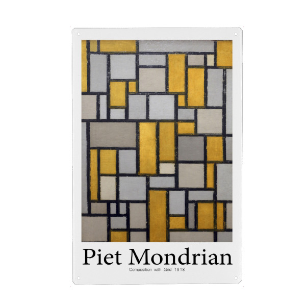 Holzbild "Piet Mondrian b" artboxONE - Abstrakt,Geometrie - Kunst,Maler,Berühmtheit,Illustration,Dekorative,Wohnkultur,Maler,20. jahrhundert