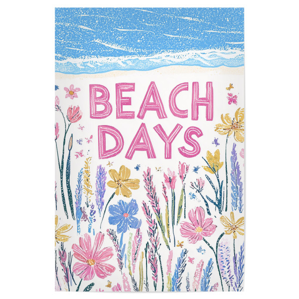 Poster 30x20 cm "Strandtage mit Sommerblumen" artboxONE - Typografie,Floral,Reise / Strand und Meer