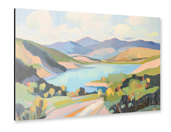 Alu-Dibond "Bergsee mit lebendigem Laub" 30x20 cm artboxONE