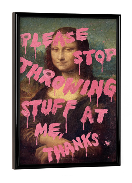 Poster mit schwarzem Rahmen "Armer Mona" artboxONE - Lehrersprüche,Lustig