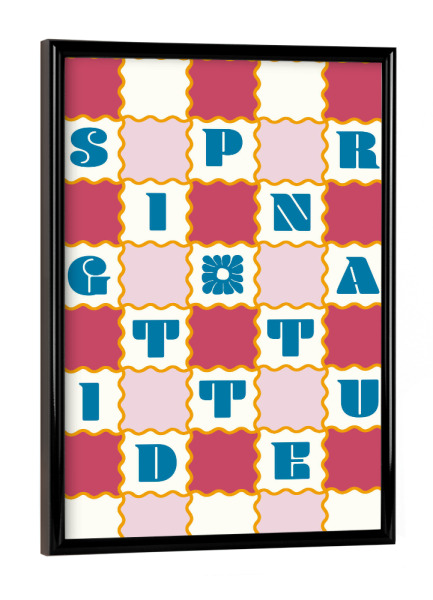 Poster mit schwarzem Rahmen "Frühlingseinstellung mutig" artboxONE - Typografie