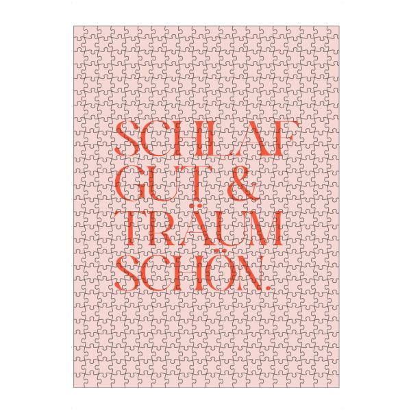 Puzzle Ravensburger "Schlaf gut träum schön rosa rot" artboxONE - Typografie,Geometrie