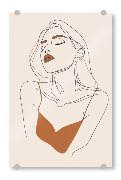 Acrylglasbild "Frauen Traum Linienzeichnung" artboxONE - Natur,Abstrakt,Menschen