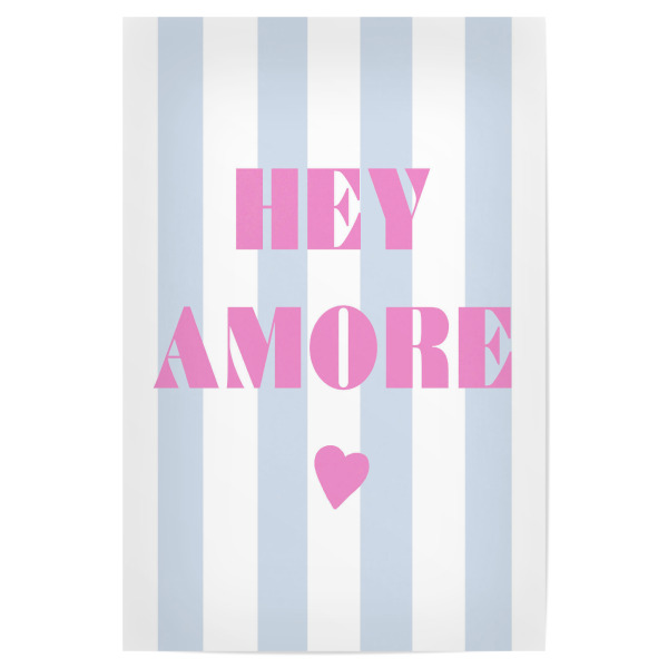 Poster "Pastell Hey Amore" artboxONE - Typografie,Menschen,Liebe