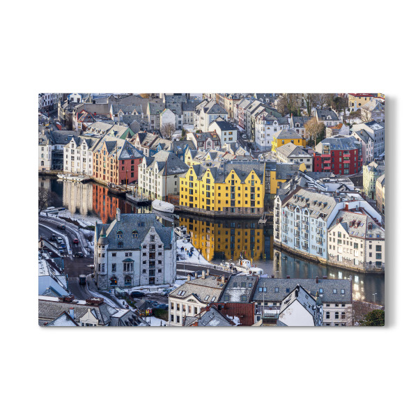 Galerie-Print "Segelschiffe und Jugendstilhäuser" 30x20 cm artboxONE