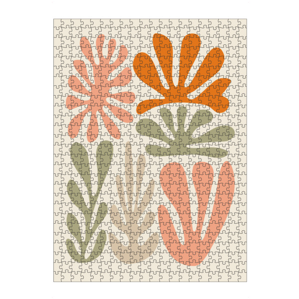 Puzzle Ravensburger "Abstrakte Blätter inspiriert" artboxONE - Floral,Abstrakt - Blätter,Blumen,Matisse,Maximalismus,Form,Geometrie - Bild blätter