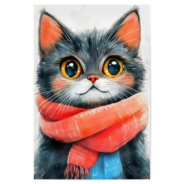 Poster 30x20 cm "Katze Leben o" artboxONE - Tiere - Katze,Katzen,Kitty,Tiere,Haustier,Illustration,Grafik,Kunst