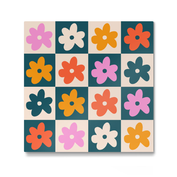 Galerie-Print "Buntes retro Blumen Muster" 30x30 cm artboxONE