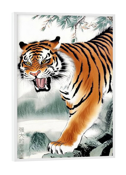Poster mit weißem Rahmen "Chinesische Tiger Tradition" artboxONE - Natur,Tiere,Abstrakt