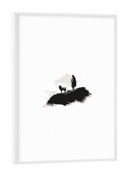 Poster mit weißem Rahmen "Good shepherd" artboxONE - Schwarzweiß