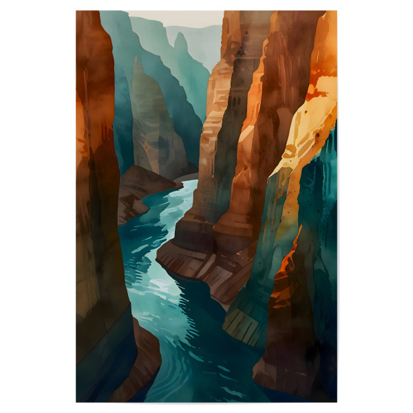 Poster "Gehen Sie mit der Flusslandschaft" artboxONE - Natur