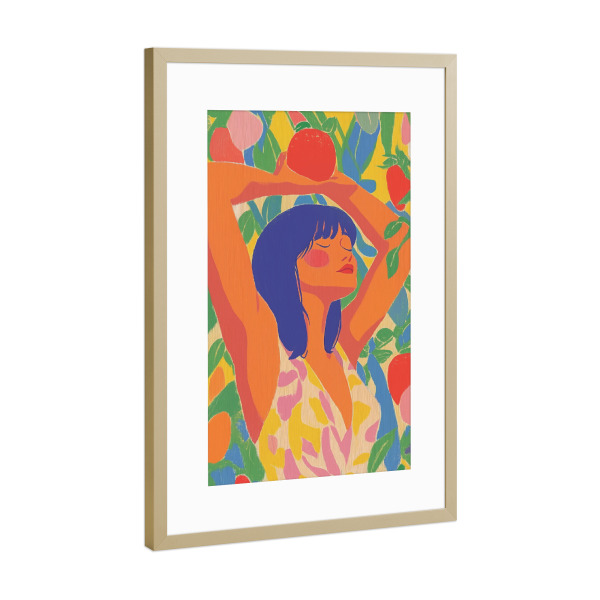 Poster mit Rahmen Gold "Garten der Träume" artboxONE - Natur,Floral,Menschen