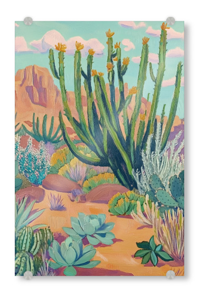 Acrylglasbild "Lebendige Wüstenlandschaft" artboxONE - Natur,Floral