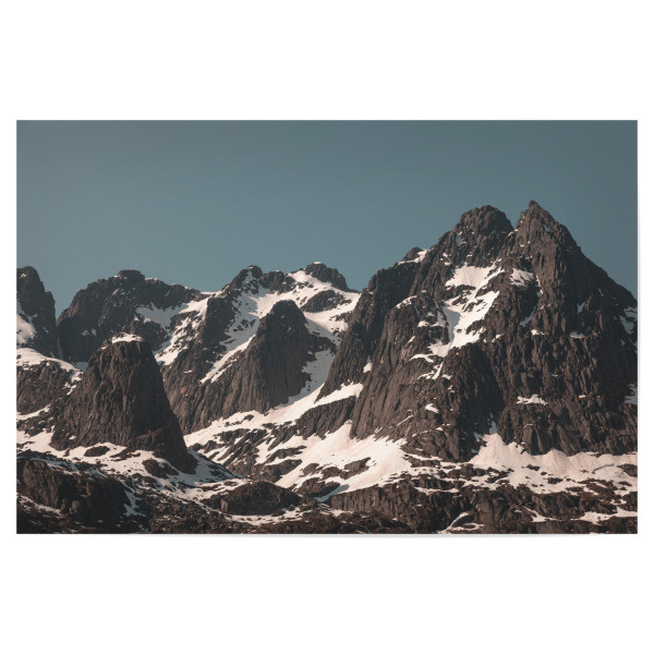 Poster 30x20 cm "Mountain Range" artboxONE - Natur,Reise - Bergkette,Berge,Gipfel,Gebirge,Schnee,Lofoten,Norwegen,Skandinavien