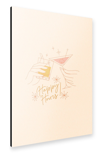 Alu-Dibond "Happy Hours beige" 75x50 cm artboxONE