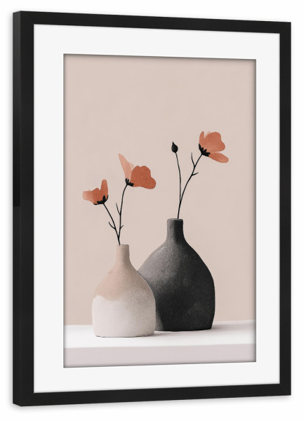 Poster mit Rahmen schwarz "Schlichte Mohnblumen Schönheit" artboxONE - Natur,Floral