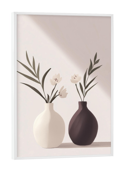 Poster mit weißem Rahmen "Sanfter Boho Blütenzauber" artboxONE - Natur,Floral